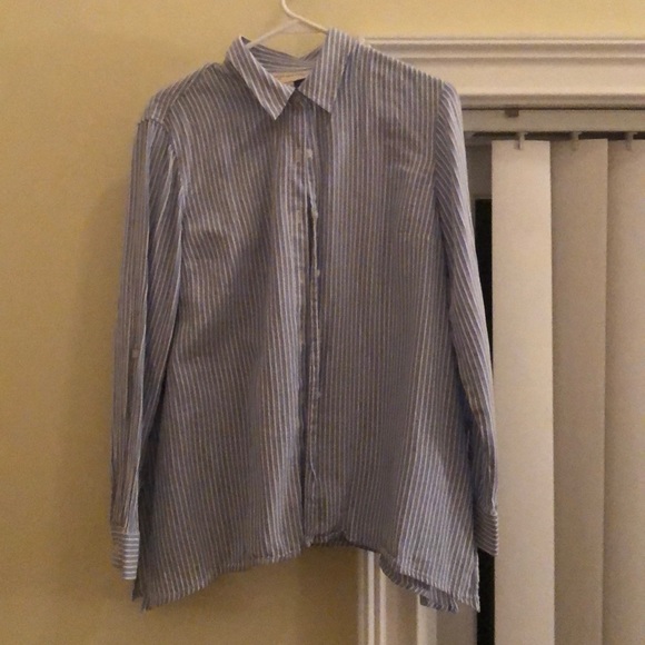 Jones NY Striped Button Up Tunic - Picture 2 of 7